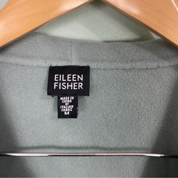 Eileen Fisher Mint Green‎ Coat Sz M Open Front Wool Cashmere - Picture 2 of 8